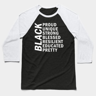 Black Matters, Black Lives Matter, Black Pride, African American Baseball T-Shirt